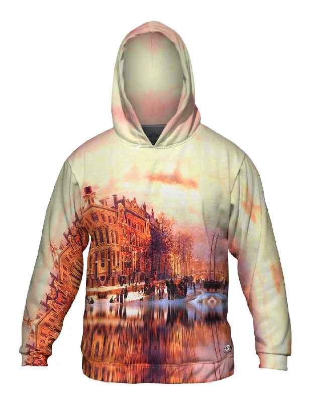 Hoodie-Mock-Neck-Cornelis Springer - "View On Heerengracht In Amsterdam"