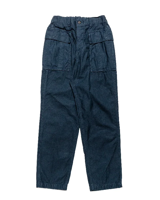 Pants-Tactical-Sage de Cret Cotton/Linen Back Satin Pegtop Military Pants Navy