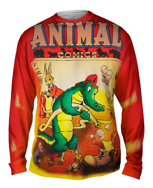 Long-Sleeve-Raglan-Alligator Fun Comic Retro