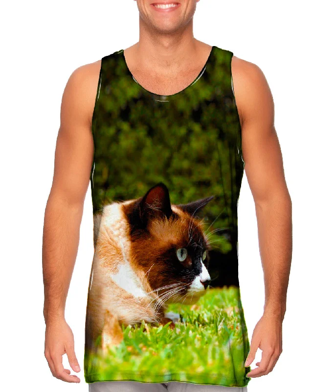 Tank-Top-Embroidered-Cat On The Prowl