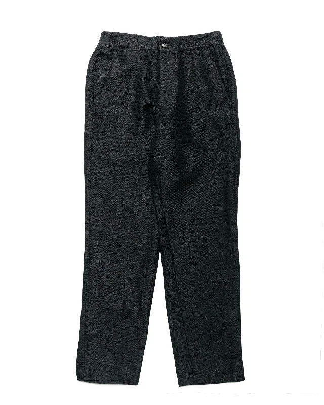 Pants-Football-Sage de Cret Wool/Linen Herringbone Tumbler Tapered Pants Black