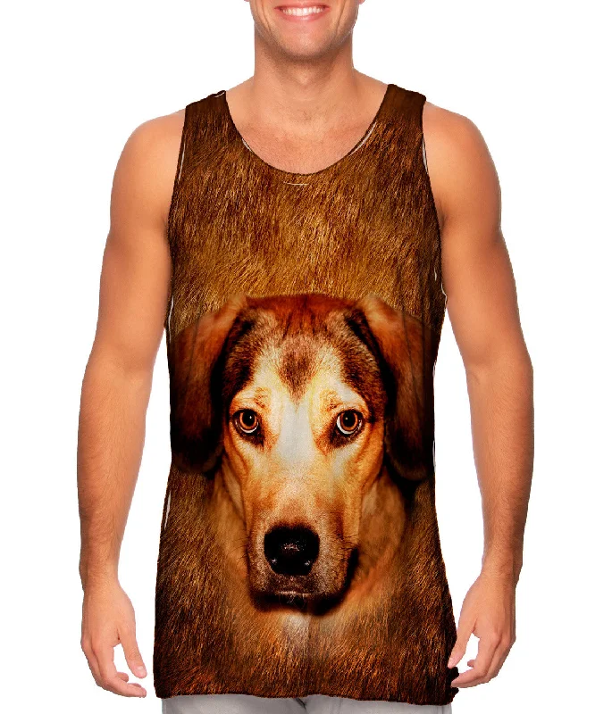 Tank-Top-Sleeveless-Adorable Beagle Face