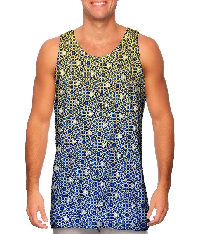 Tank-Top-Stretch-Blue Gold Jewels