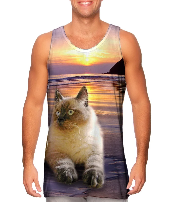 Tank-Top-Moisture-Wicking-Beach Beauty Kitty Cat