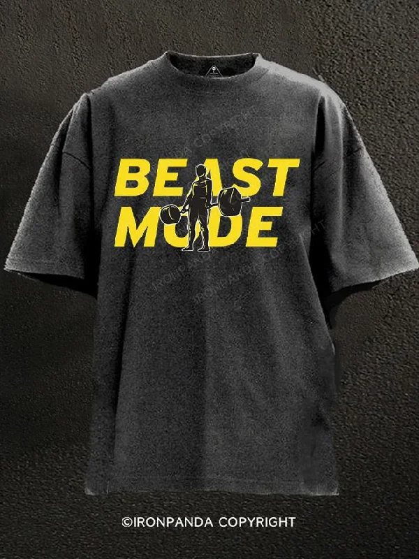 T-Shirt-Designer-Dead weight Beast mode Washed Gym Shirt