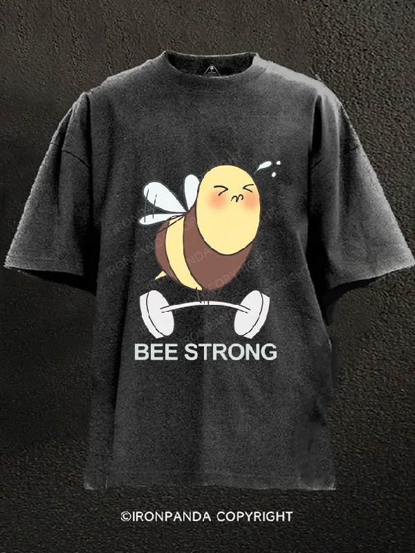 T-Shirt-Gothic-Bee Strong Washed Gym Shirt