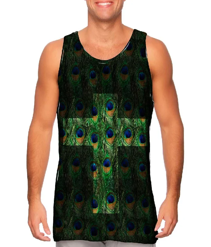 Tank-Top-Gothic-Cross Peacock Animal Skin