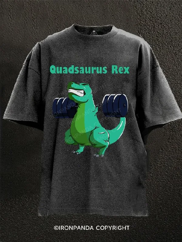 T-Shirt-Brown-Quadsaurus Rex Washed Gym Shirt