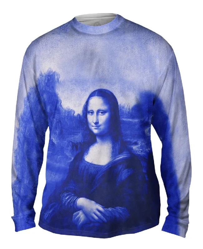 Long-Sleeve-Turtleneck-Pop Art - "Da Vinci Mona Lisa Navy" (1517)