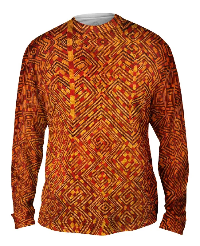 Long-Sleeve-Hiking-African Tribal Kuba Cloth Snake