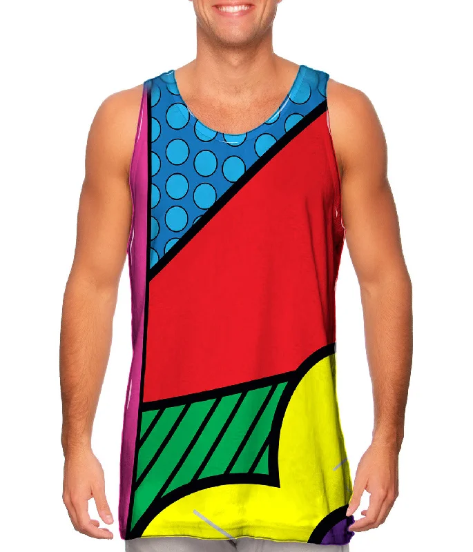 Tank-Top-Athletic-Circles on Blue and Red