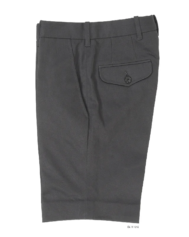 Pants-Cropped-Dark Charcoal Grey Twill Shorts