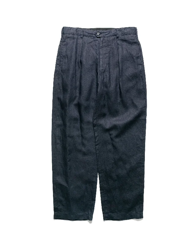 Pants-Baggy-Engineered Garments Carlyle Pant Navy Linen Twill