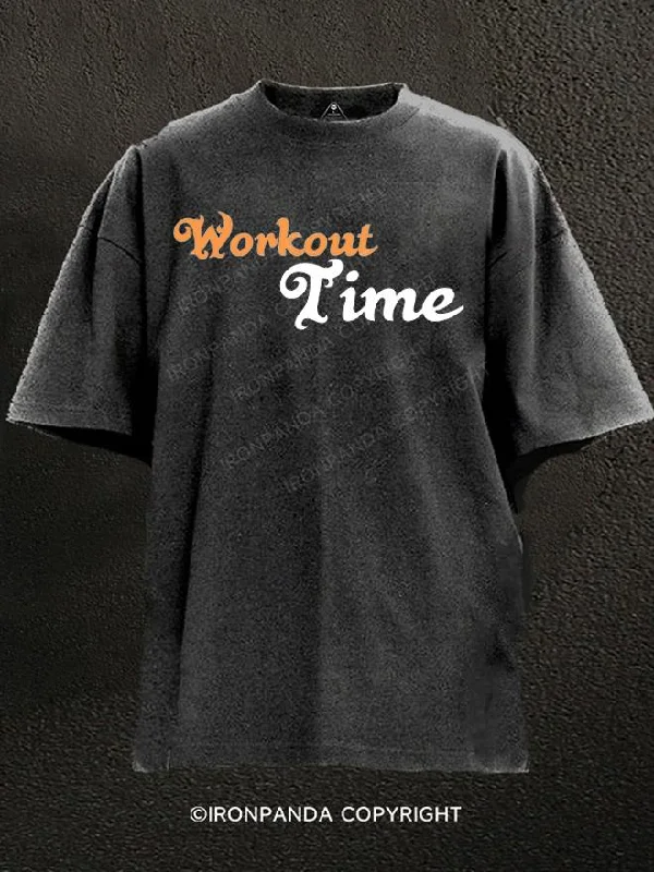 T-Shirt-Running-workout time Washed Gym Shirt