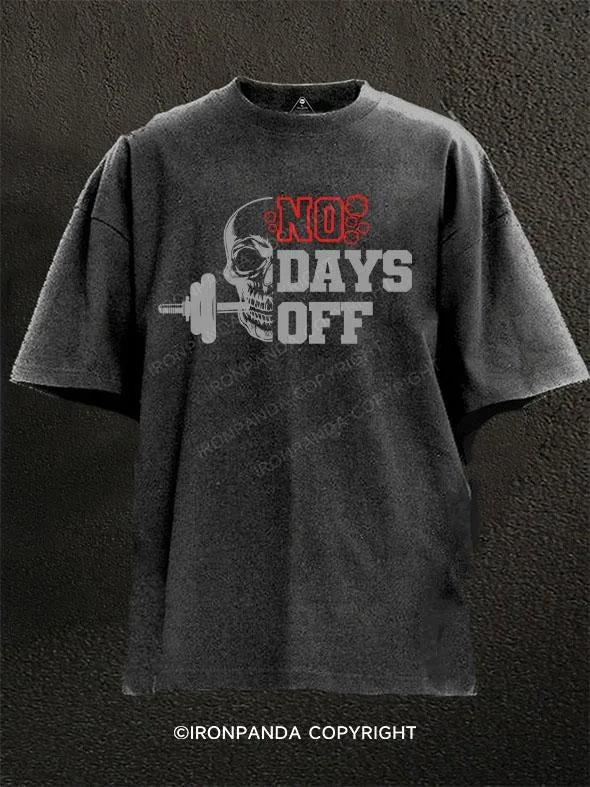 T-Shirt-Orange-No Days Off Washed Gym Shirt