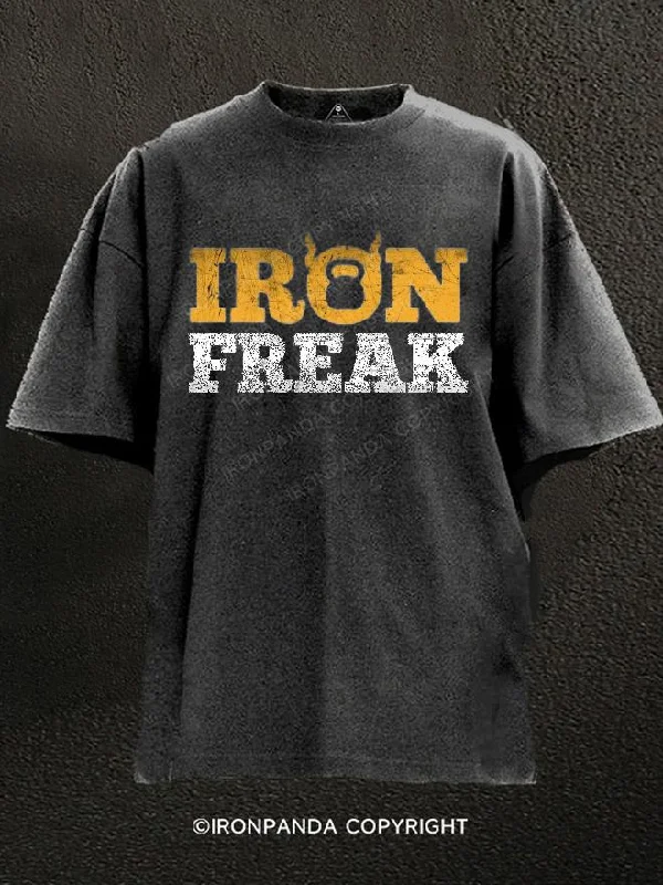 T-Shirt-Couple-Iron Freak Muscle Body Washed Gym Shirt