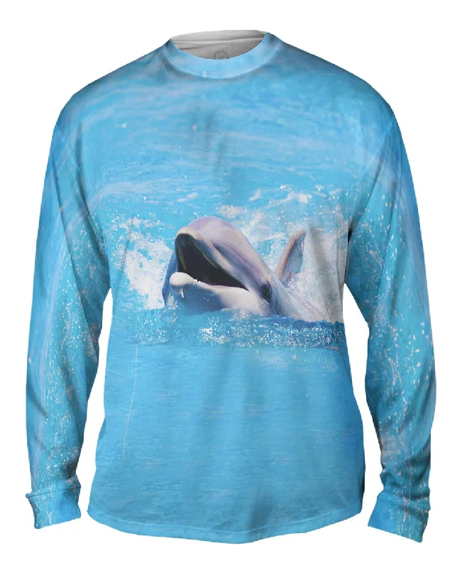 Long-Sleeve-Tie-Dye-Swimming Dolphin