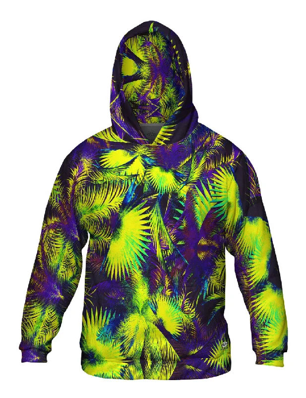 Hoodie-Thermal-Neon Purple Palm Jungle