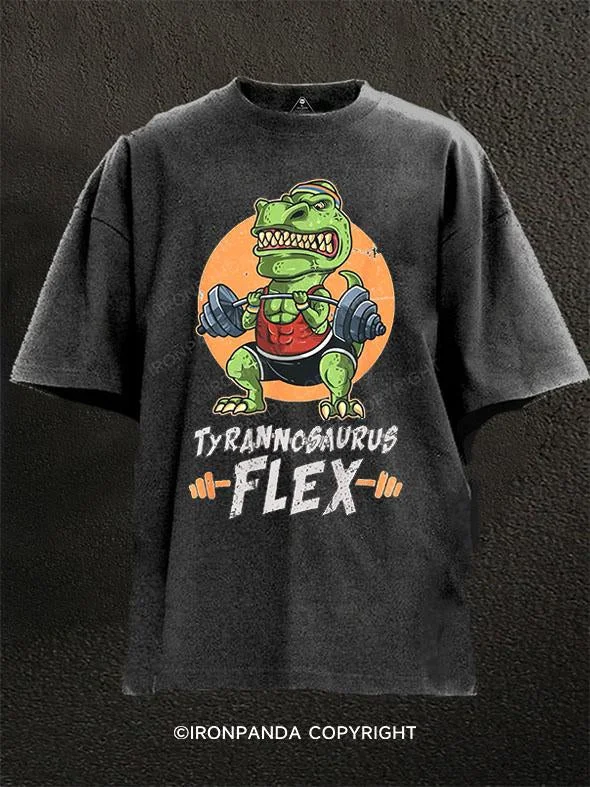 T-Shirt-Rugged-Tyrannosaurus Flex Washed Gym Shirt