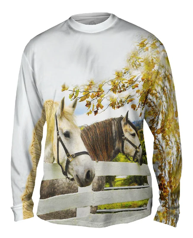 Long-Sleeve-Bamboo-Horses At Fence