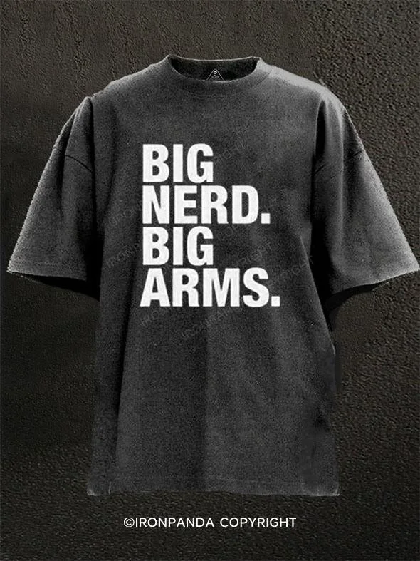 T-Shirt-Moisture-Wicking-Big Nerd Big Arms Washed Gym Shirt