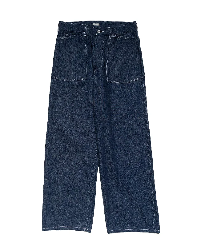 Pants-All-Season-Phigvel Mil Denim Fatigue Trousers Indigo