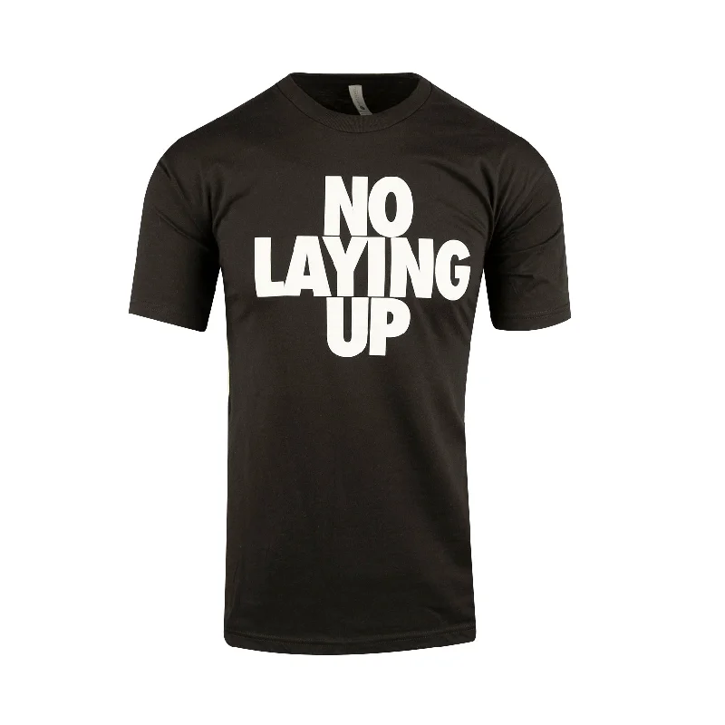 T-Shirt-School-No Laying Up T-shirt | Heather Black with White Logo