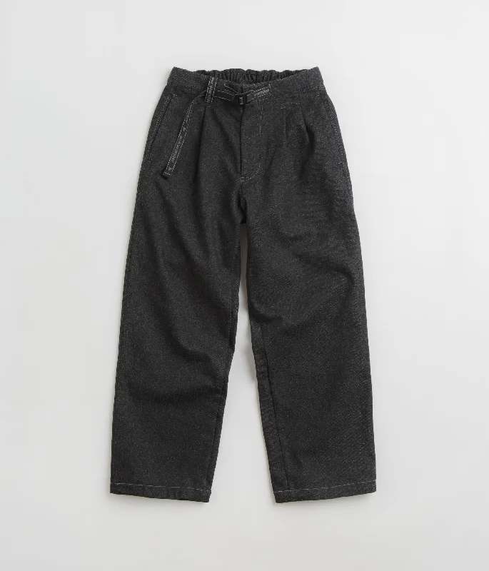 Pants-Beige-and wander x Maison Kitsune Cotton Wool Pants - Charcoal