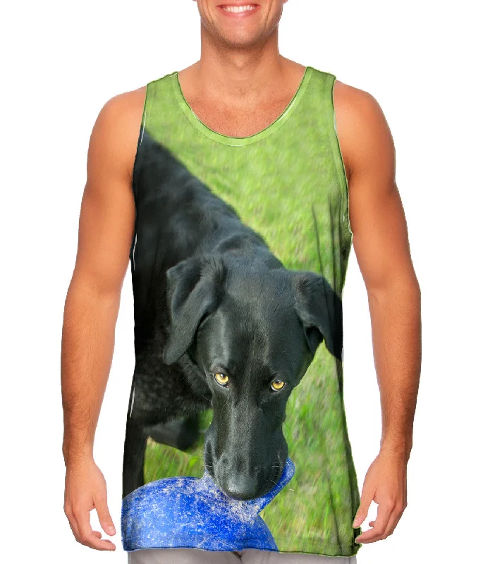 Tank-Top-Mock-Neck-Black Lab And His Ball