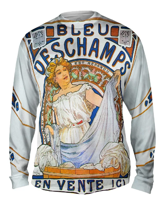 Long-Sleeve-Spandex-Alphonse Mucha - "Bleu Deschamps" En Vente Ici (1897)