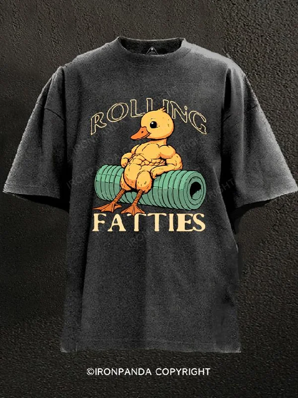 T-Shirt-Urban-Style-Rolling Fatties Washed Gym Shirt