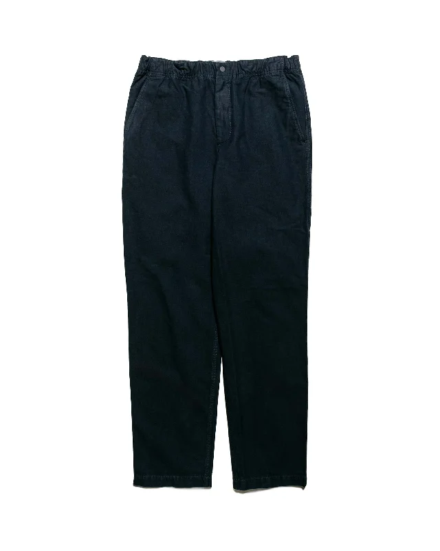 Pants-Drawstring-Norse Projects Ezra Relaxed Cotton Linen Trouser Dark Navy