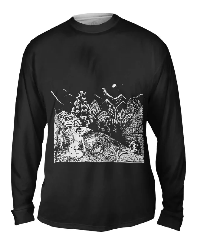 Long-Sleeve-Hiking-M.C.Escher - "Female Nude in a Landscape" (1919)