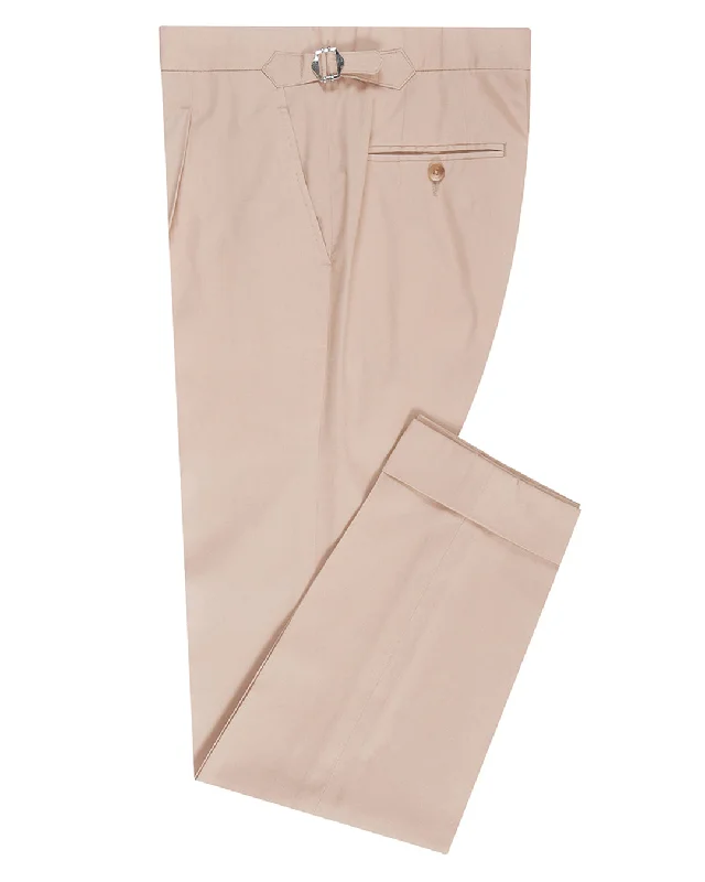 Pants-Vintage-Fresco: Soft Dark Cream Stretch Twill Dress Pant