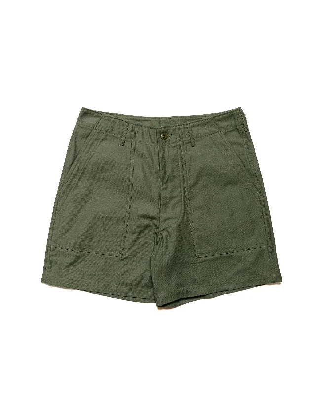 Shorts-Polyester-The Real McCoy's MP24004 Utility Shorts / Cotton Sateen Olive