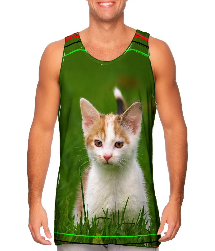 Tank-Top-White-Cute As A Button Kitty Cat