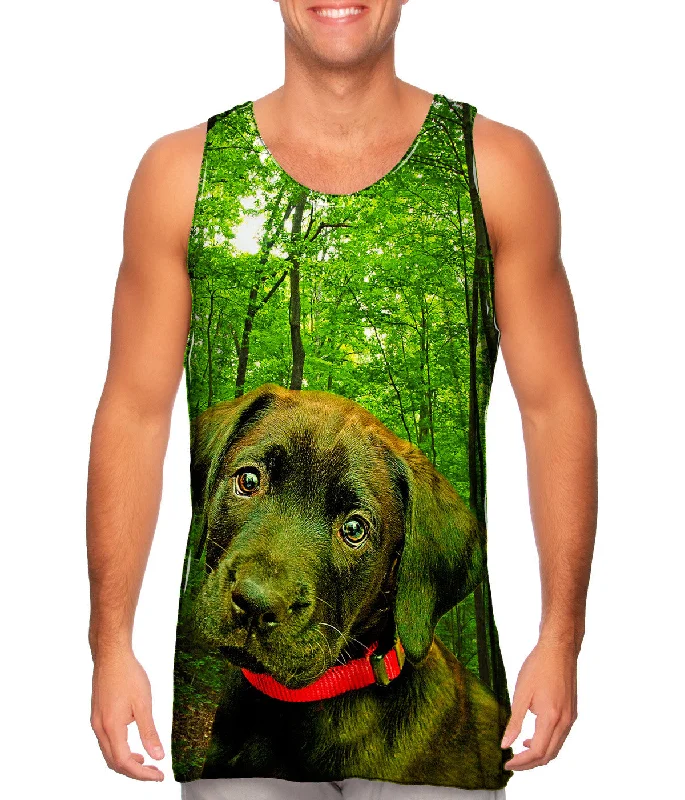 Tank-Top-Drawstring-Black Lab Forest