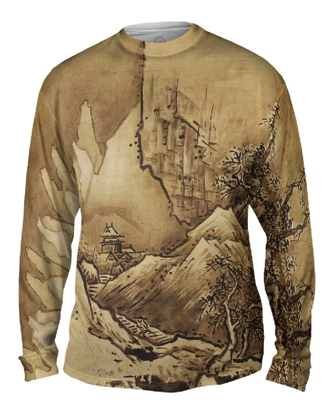 Long-Sleeve-Brown-Sesshu Toyo - "Winter Landscape" (1486)