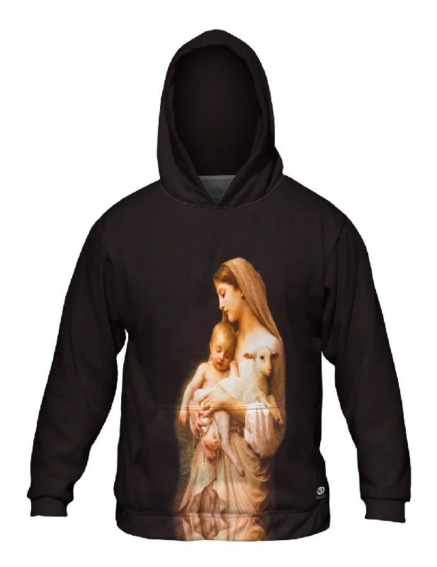 Hoodie-Cropped-"Virgin Mary Jesus and a lamb"