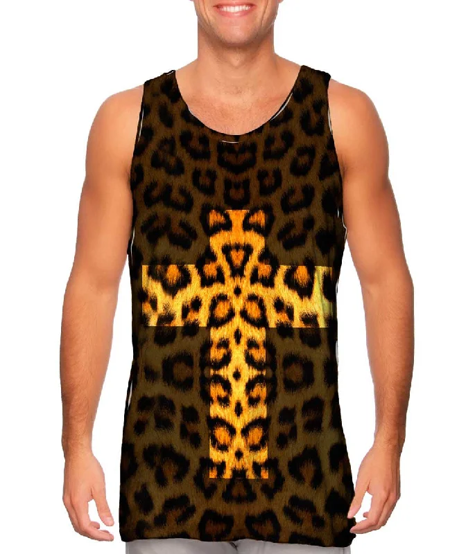 Tank-Top-Streetwear-Cross Leopard Animal Skin