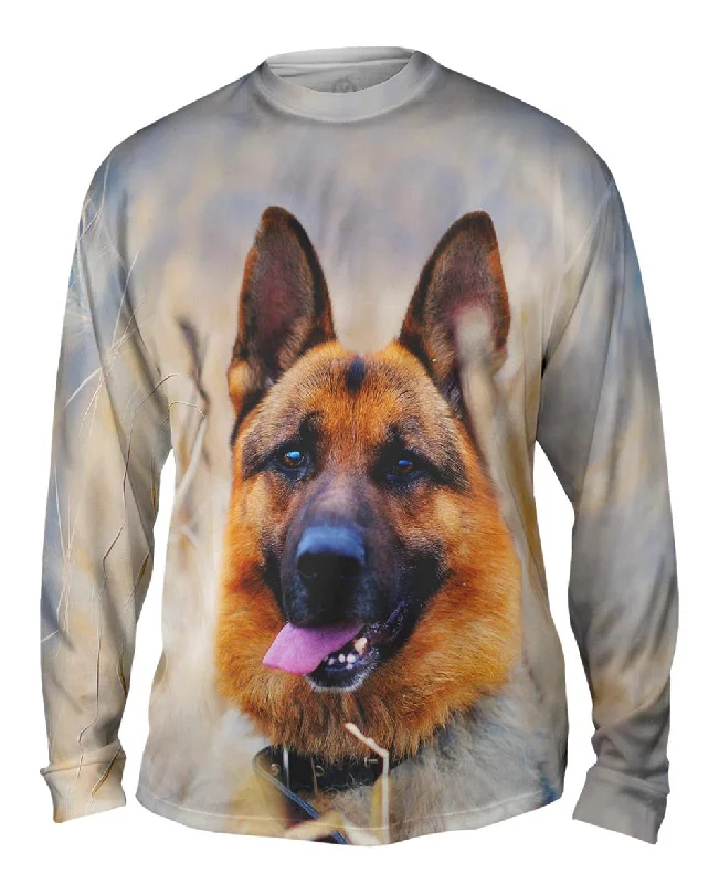 Long-Sleeve-Organic-Happy German Shepard