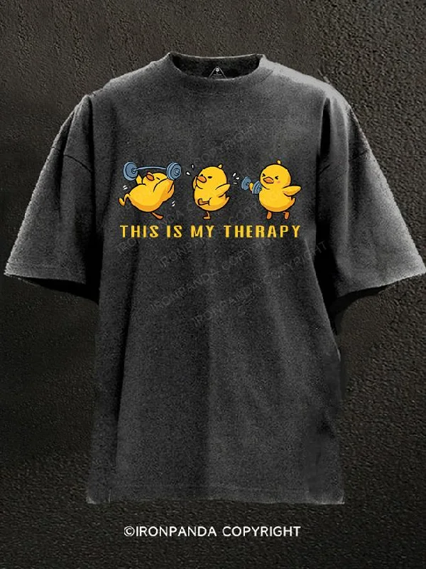 T-Shirt-Thermo-Regulated-THIS IS MY THERAPY Washed Gym Shirt