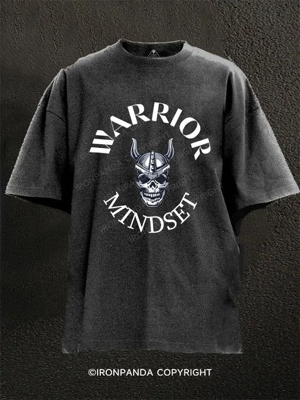 T-Shirt-Stylish-Warrior Mindset Washed Gym Shirt