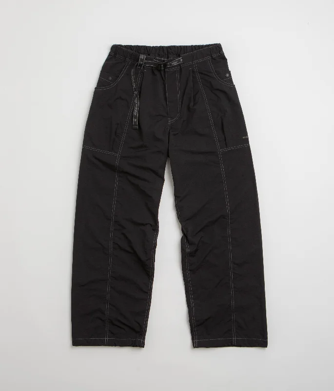 Pants-Quick-Dry-and wander Crinkled Nylon Pants - Black