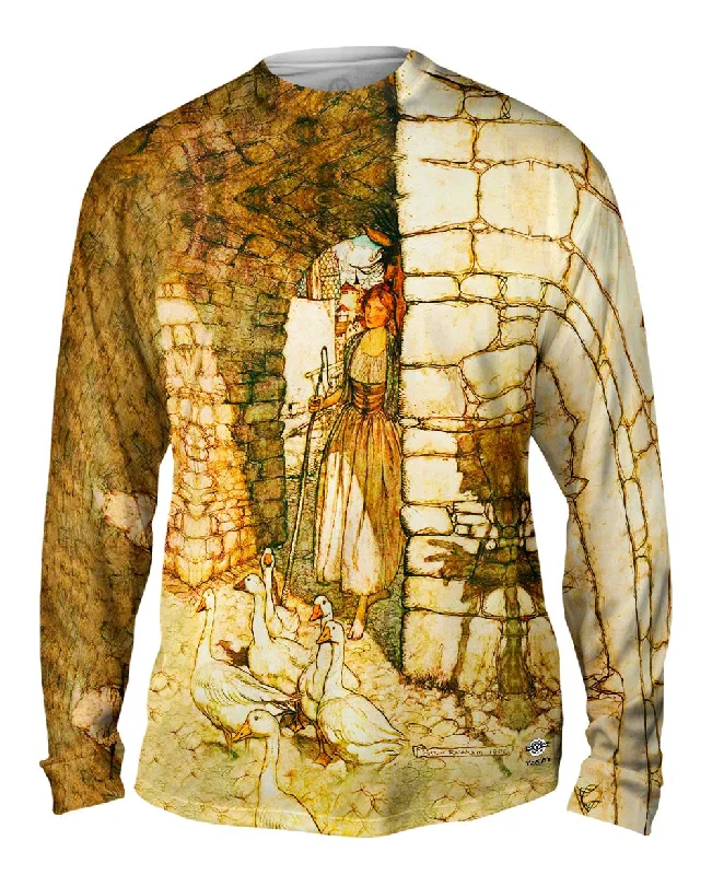 Long-Sleeve-Beige-Arthur Rackham - "Geese Shepherd" (1911)