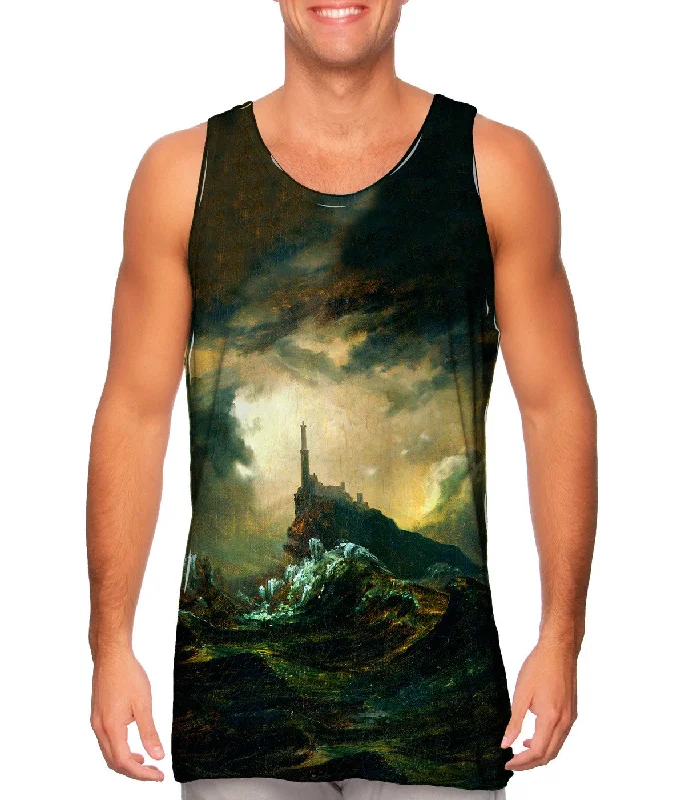 Tank-Top-Basketball-Carl Blechen - "Stormy Sea with Lighthouse" (1826)