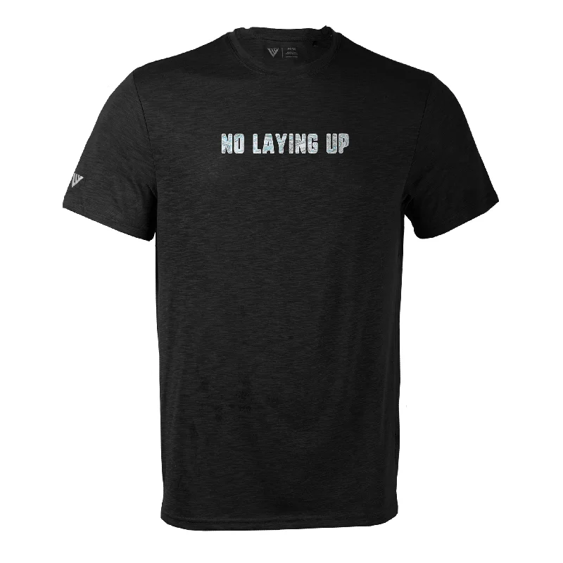 T-Shirt-White-No Laying Up Marble Print T-shirt by Levelwear | Black