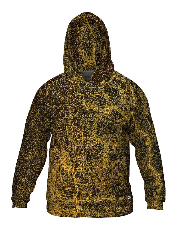 Hoodie-Relaxed-Fit-Topography Map Gold