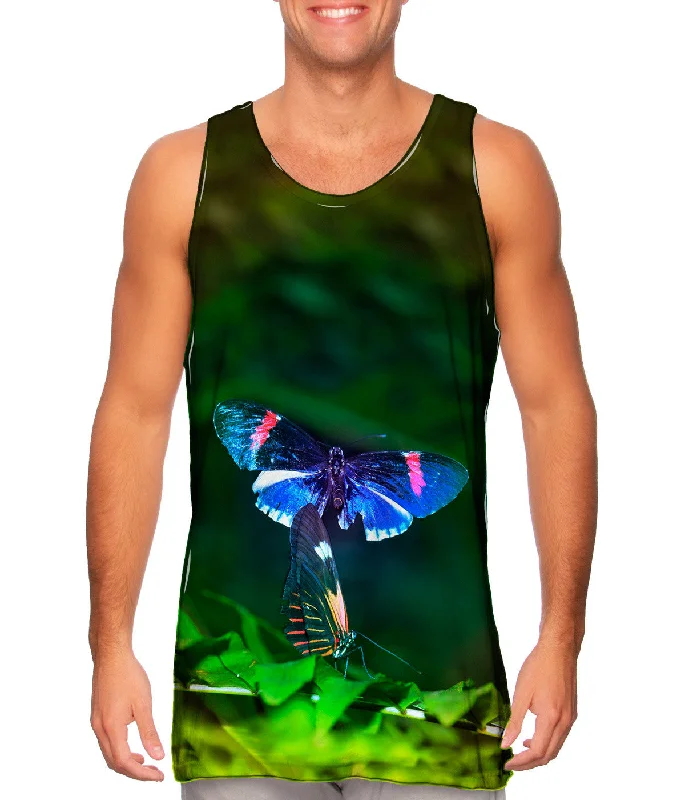 Tank-Top-Washable-Blue And Pink Butterfly