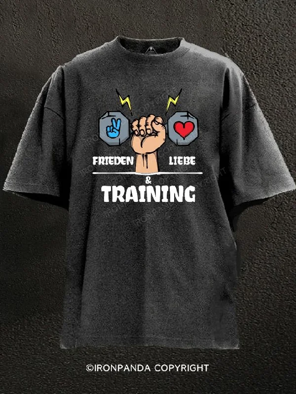 T-Shirt-Camping-TRAINING Washed Gym Shirt